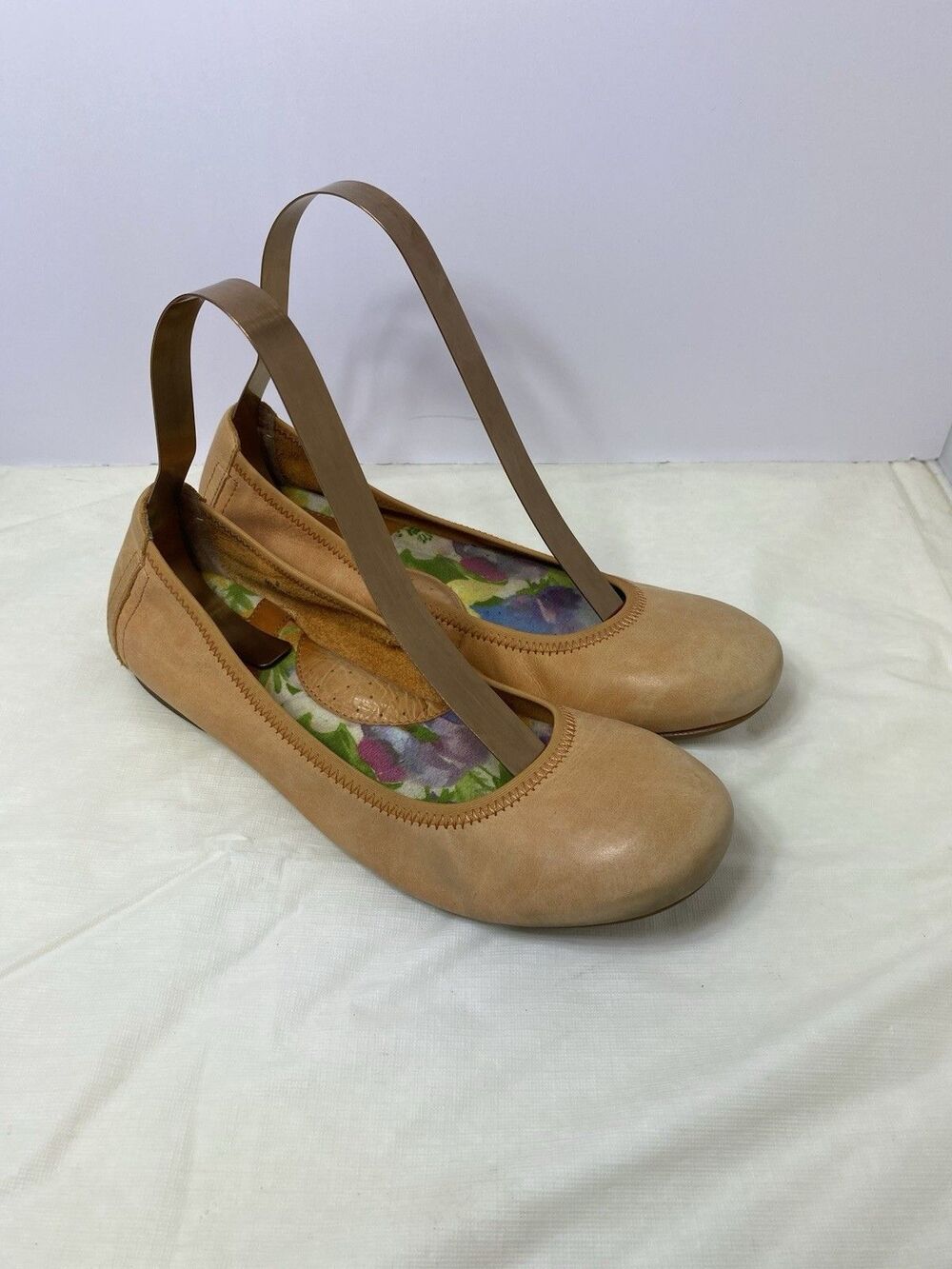 Born Julianne Ballet Leather Flats Shoes Light Orange Size 9 M Slip On